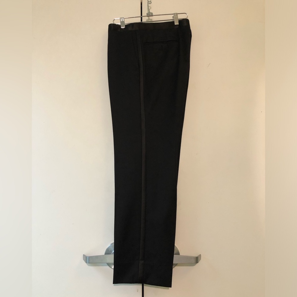 (3B) Men’s Black Tuxedo Pants 34W - Picture 2 of 7